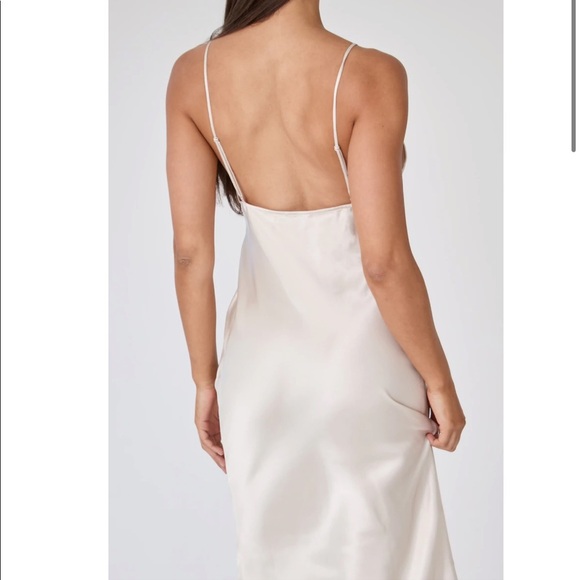 BOA SATIN SLIP MIDI DRESS - Picture 3 of 11